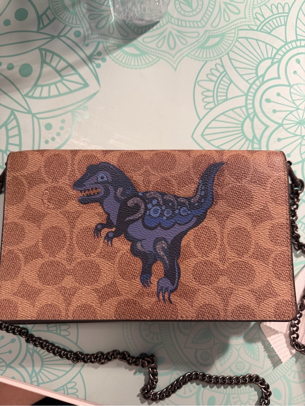 Coach Rexy Foldover Chain Clutch Crossbody